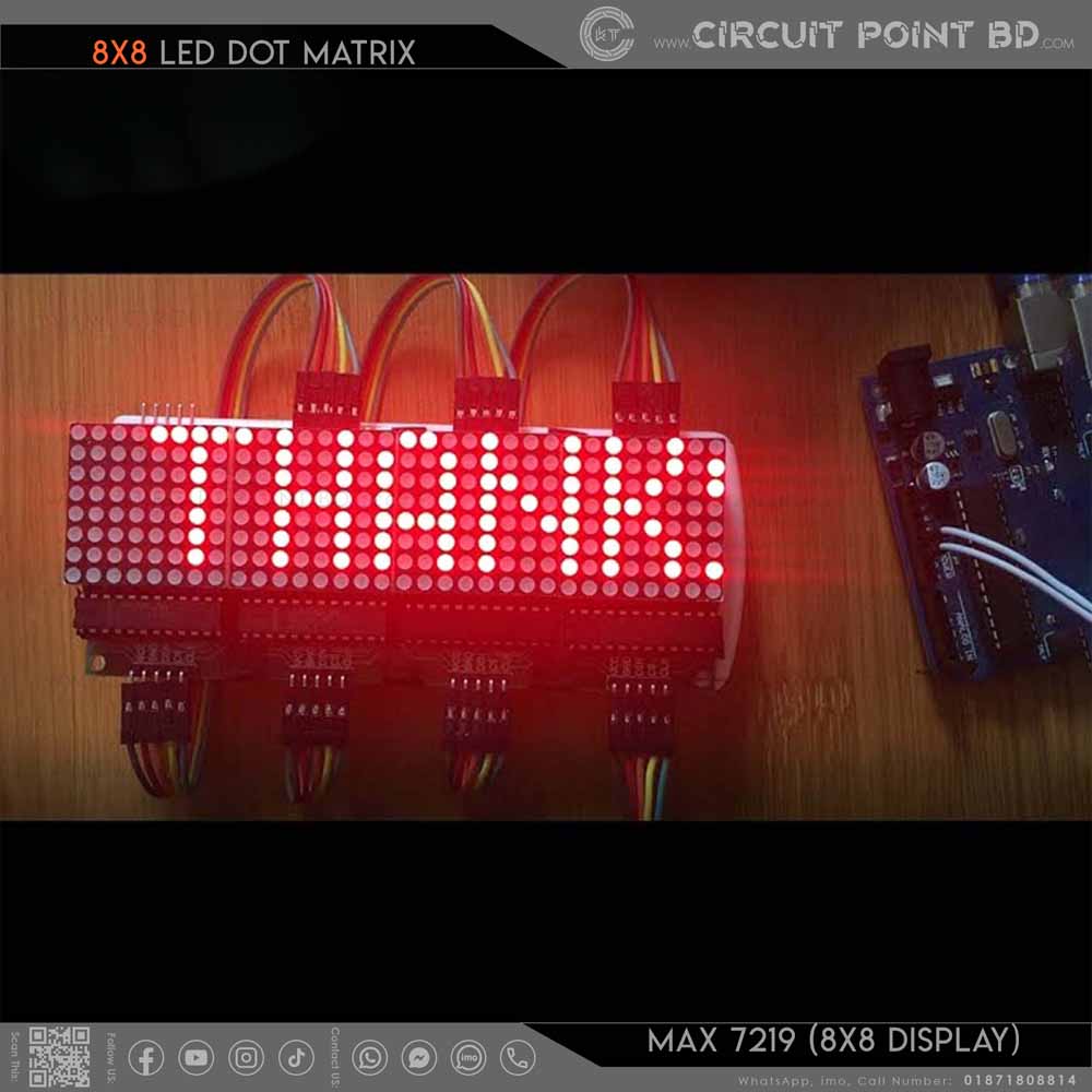 LED Dot Matrix Display Module (MAX7219 Microcontroller) – 8x8 Dot ...