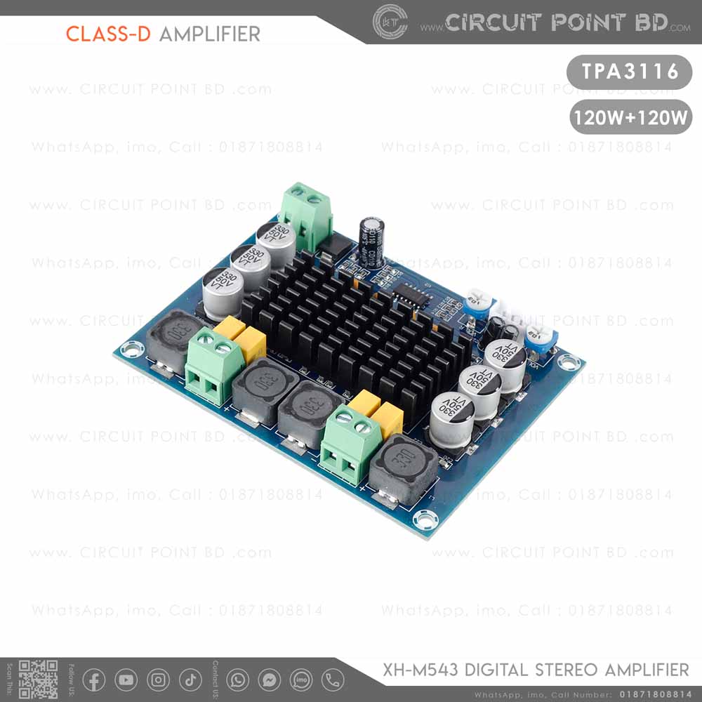 Buy DC12-24V TPA3116D2 50Wx2+100W 2.1 Channel Digital Subwoofer Power Amplifier Board Online In India at