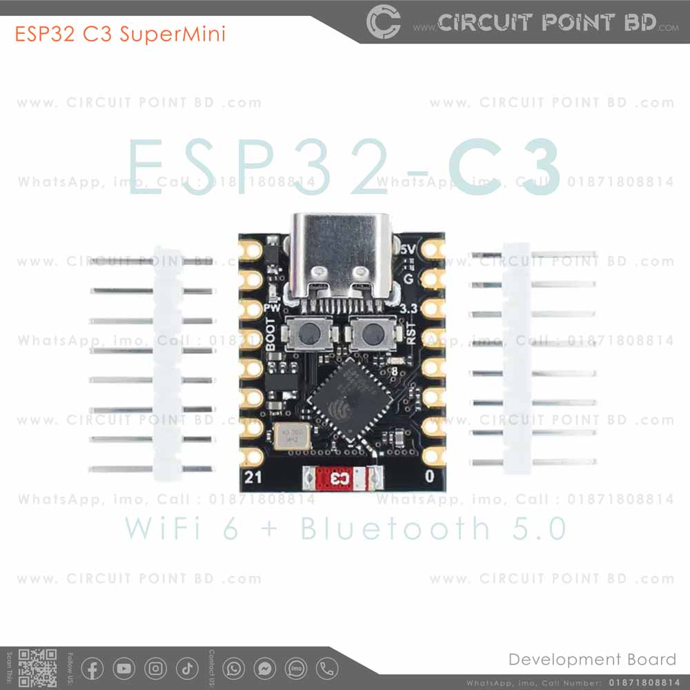 ESP32 C3 SuperMini WiFi + Bluetooth BLE 5.0 Development Board - CIRCUIT ...